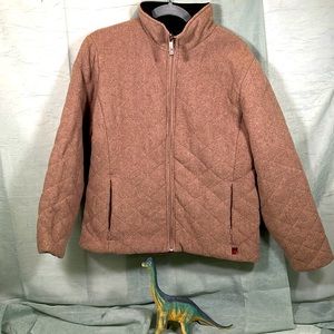 Woolrich Women’s Quilted Hazelnut Heather Wool Zippered Jacket | Medium
